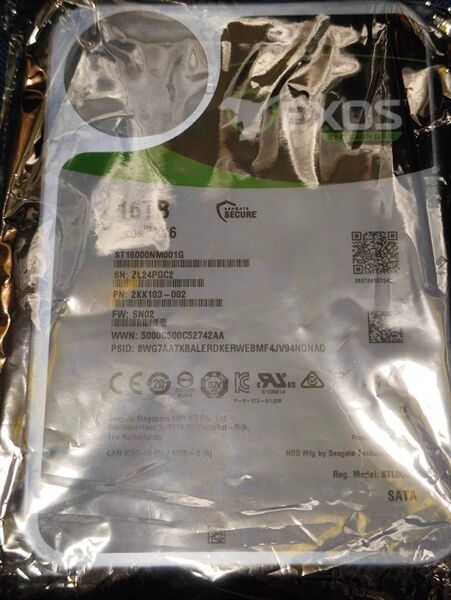 新品 Seagate 内蔵HDD 16TB Exos X16 3.5インチ ハードディスク ST16000NM001G