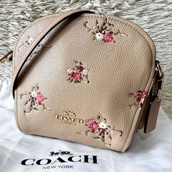 オンライン限定品 COACH コーチ ファロウ クロスボディ フローラル 花柄 ショルダーバッグ 斜め掛け ポシェット レザー 革