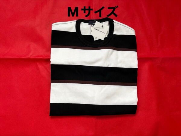 コムデギャルソンオム25SS 綿天竺マルチボーダーTシャツ(HO-T018-051)BLACK/BROWN/WHITE