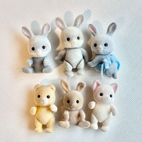 シルバニアファミリー 赤ちゃん6体セット チワワ わたウサギ クマ アイボリーウサギ 廃盤品 海外版