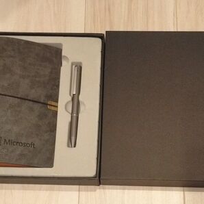 Microsoft 福利厚生ノートカバー&ペンセット グレー 未使用 グレー ビジネス 文房具 グレー