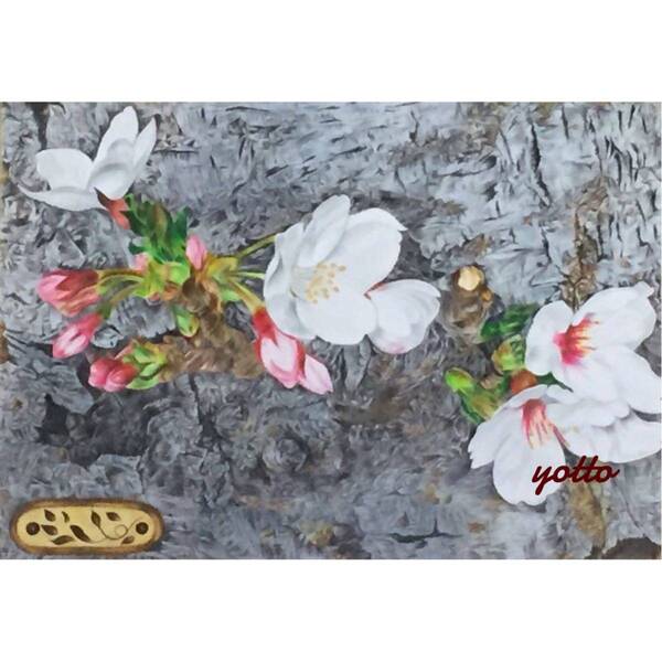 色鉛筆画「 必然 」A4・額付き◇◆手描き◇原画◆桜◆yotto◇50%OFF