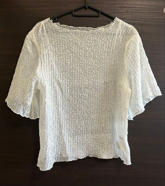 しまむら rafraf シアー しゅわしゅわ トップス メロウ プルオーバー カットソー Tシャツ シアートップス