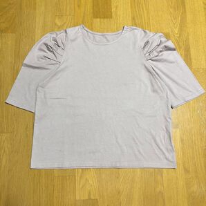 GRL グレイル パワーショルダーカットトップス ベージュ