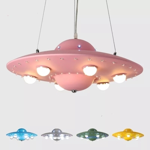 【新品・在庫処分】 ユニーク UFOデザイン ペンダントライト 50cm幅 6ヘッド LED 天井照明 子供部屋 アールデコスタイル ルームライト 2424