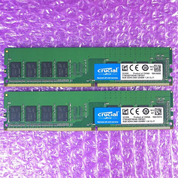 Cruciai DDR4 メモリ DDR4-2400Mhz (PC4-19200) 8GB×2枚 16GB