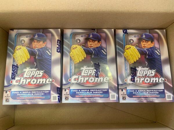新品未開封★3BOX★2025 Topps Chrome Baseball Value Box★シュリンク付き 佐々木朗希 大谷