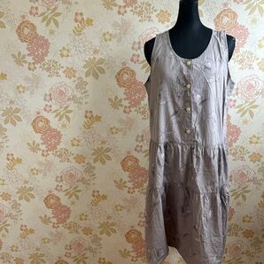 あっとほーむ ノースリーブ ひざ丈 ワンピース 花柄 昭和 レトロ