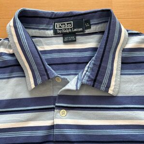 Polo by Ralph Lauren 半袖ボーダーシャツ 製品洗い サイズ LL ブルー系