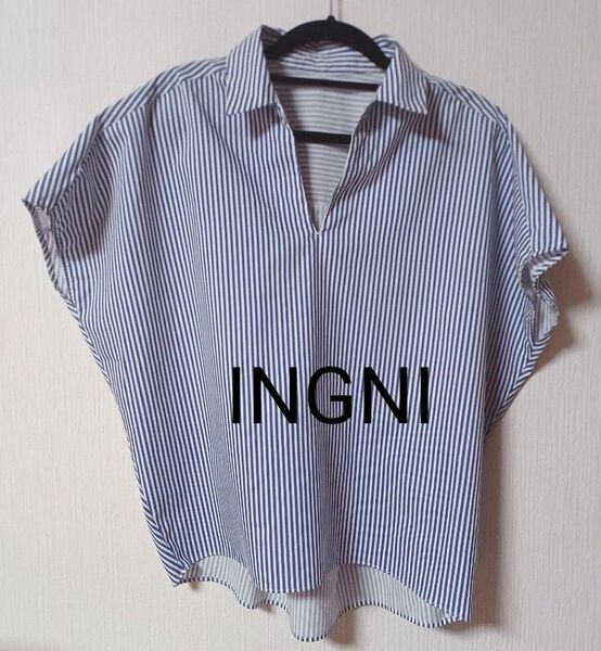 INGNI イング☆ ストライプ シャツ トップス プルオーバー 半袖