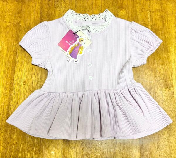 【新品未使用】ディズニー プリンセス ラプンツェル フリル 半袖 Tシャツ 90 女の子 カットソー 半袖Tシャツ