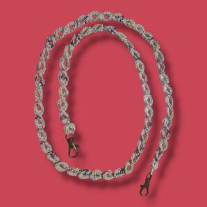 スマホショルダーストラップ グラデーション毛糸 手編み リング編み ベージュ