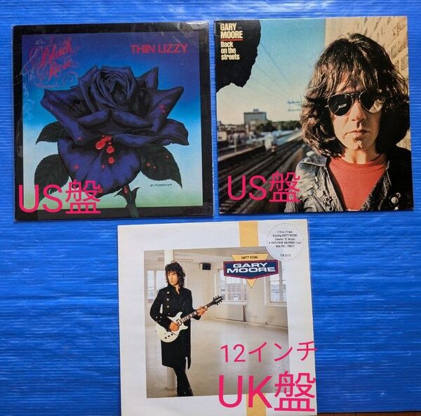 レコード GARY MOORE 3枚 back on the street black rose 12inch