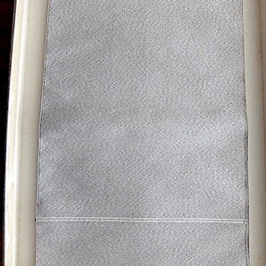 M111) 銀　無地半巾帯　巾26cm（13cm）x　長さ330　