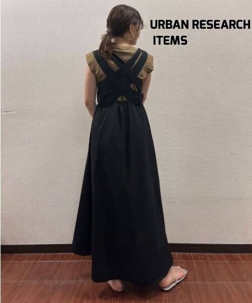 URBAN RESEARCH ITEMS バッククロスリネンワンピース