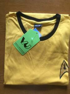 Star Trek Uniform Command T- Shirt yellow スタートレック コマンド イエロー 黄 Lサイズ 新品タグ付き