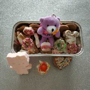  free shipping * unused * hand made (^O^) deco sweets * soft toy * set 
