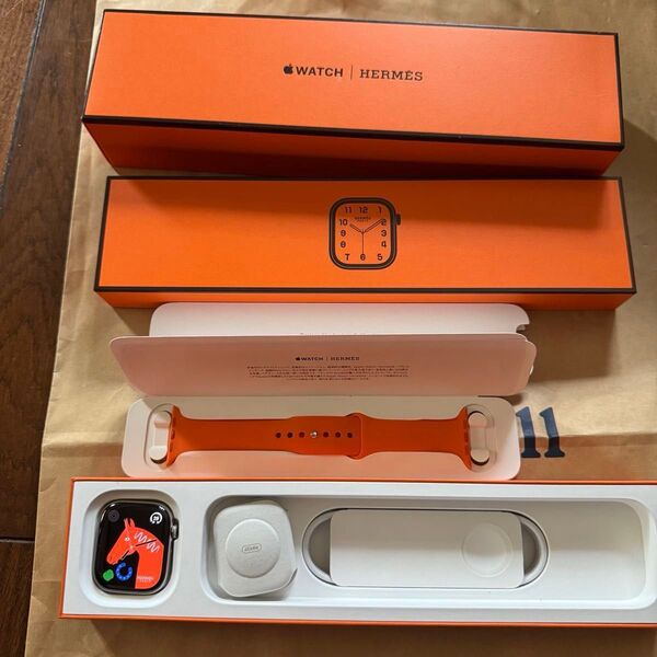 Apple Watch Series 10 HERMES 46mm シルバー チタニウム GPS+Cellularモデル 中古良品