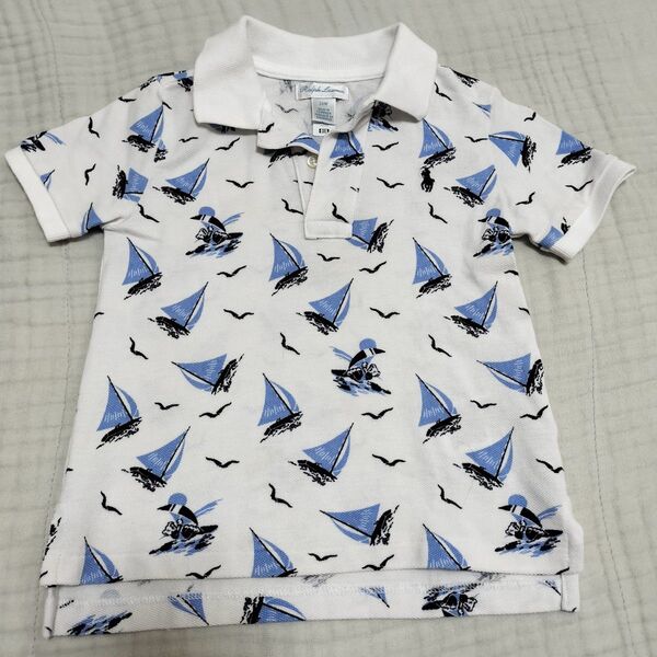 POLO Ralph Lauren ポロ ラルフローレン ヨット柄 ポロシャツ 24M 90cm