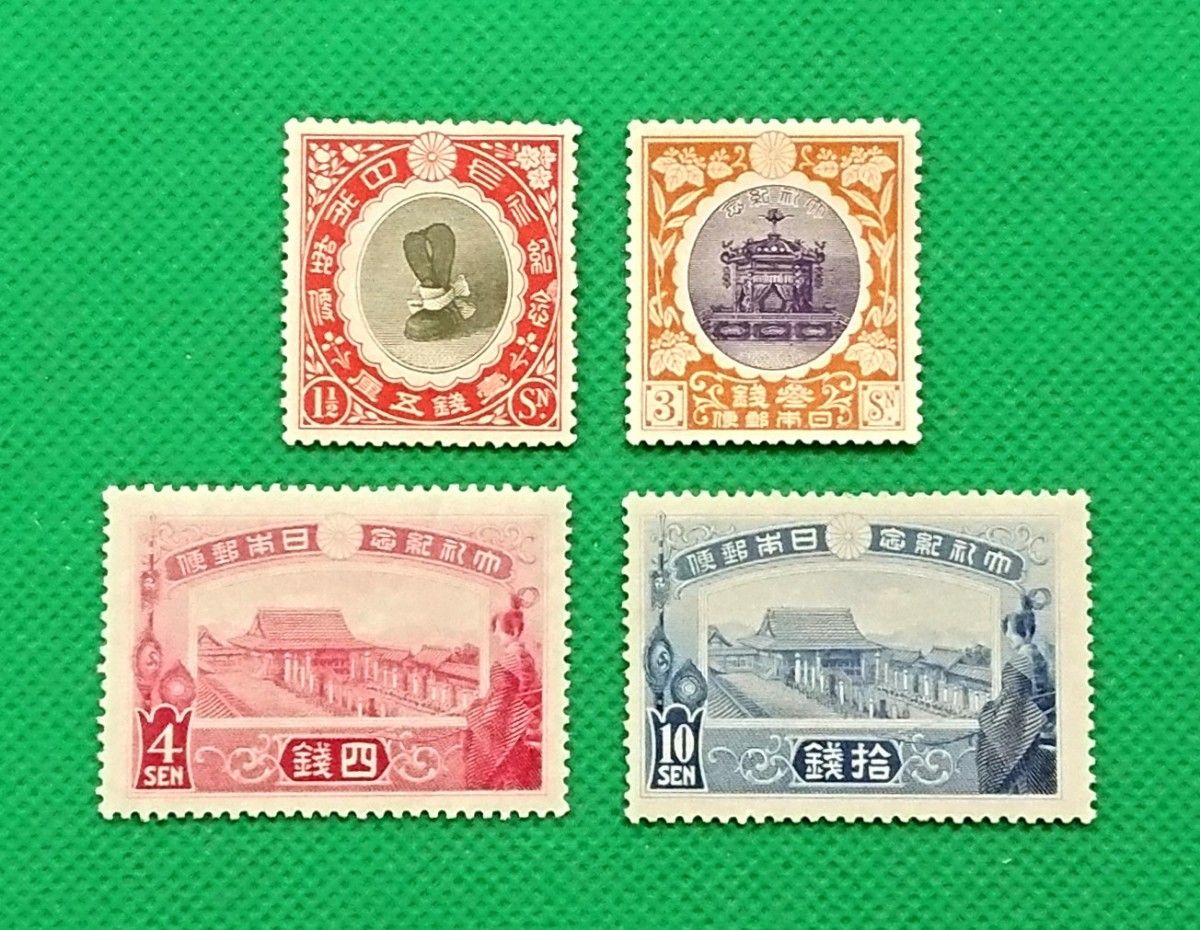 稀な高品質！大正大礼/4種完/大正4年/100年前/NH/極上美品/シミシワ無/糊艶良好/カタログ価格28,000円/№.4587