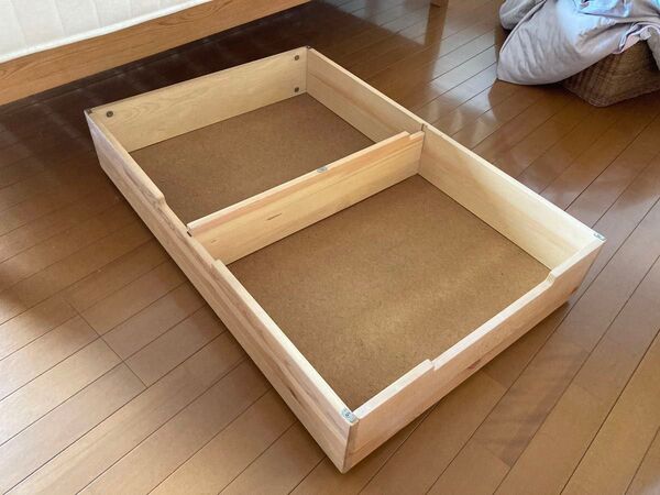 無印良品MUJI パイン材 ベッド下収納ボックス 仕切り、蓋つき