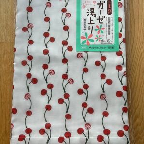 ガーゼ湯上り さくらんぼ ホワイト