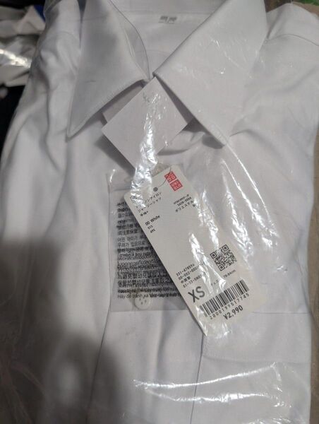 ユニクロ ドライ ノンアイロン ジャージー シャツ 半袖 XS メンズボーイズ ホワイト