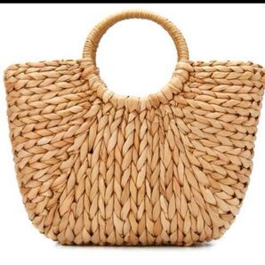 新品 天然素材 カゴバッグ 大容量 麦わら 海やプールに