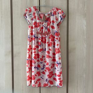 オレンジ系花柄ワンピース チュニック 夏物