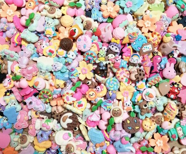 【デコパーツMIX50個セット】 プラパーツ★ ハンドメイド★ デコレーションパーツ★スイーツ★フルーツ★アイスクリーム★大量