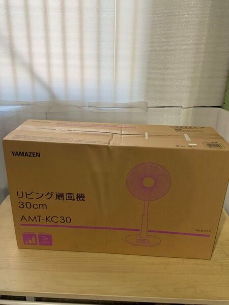 新品未使用箱不良 山善 扇風機 30cm リビング扇 押しボタンスイッチ 風量調節3段階 AMT-KC30(W)