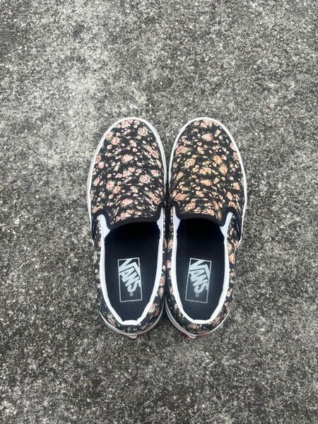 vans 花柄 シューズ 靴 24.0cm スリッポン スニーカー