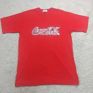 90's Coca-Cola コカコーラ ロゴプリントTシャツ サイズL 赤 シングルステッチ 企業Tシャツ ビンテージ 90年代 日本製