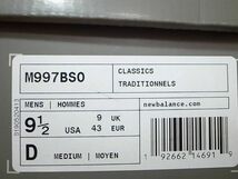 【送料無料 即決】NEW BALANCE USA製 M997BSO 27.5cm US9.5新品 オールレザーモデル BLACK バイソンレザー BISON LEATHER 黒x白 アメリカ製_画像10