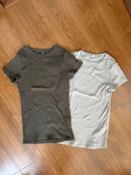 ユニクロ リブTシャツ 2枚セット