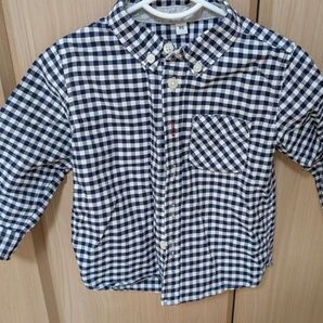 無印良品 チェックシャツ ネイビー