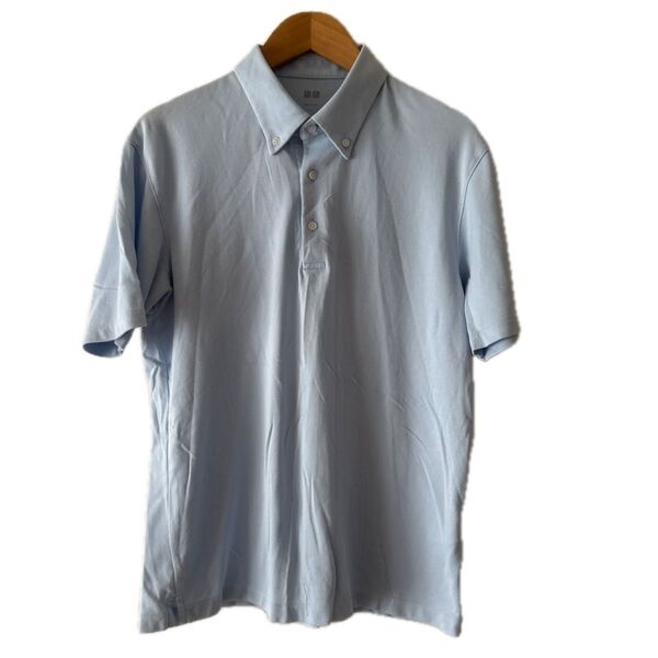 UNIQLO ユニクロ メンズエアリズムカノコポロシャツ USED M 水色