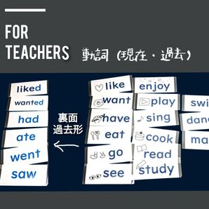 英語 外国語 動詞・過去形 フラッシュカード 小学校教師用教材 手作り授業準備