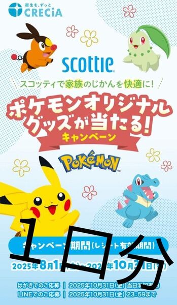 懸賞応募 ポケモン オリジナルグッズが当たるキャンペーン 1500円コース1口分 レシート応募 応募はがき懸賞応募