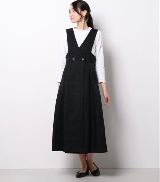 LANVIN ジャンパースカート ワンピース ロングスカート レリアン 日本製