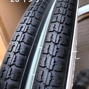 ブリヂストン自転車 20インチタイヤ 2本セット ホワイトサイド ブラック 未使用