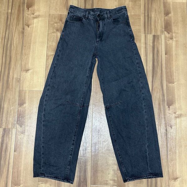 GU バレルレッグジーンズ 丈長め(81.0cm) DARK GRAY
