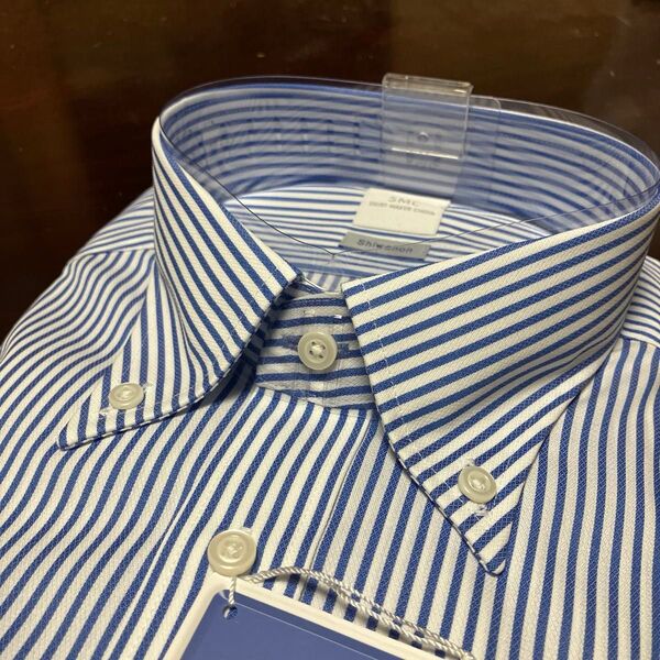 SMC 長袖ボタンダウンワイシャツ L(42-82)百貨店販売品 Shiwanon 形態安定SHIRT MAKER CHOYA