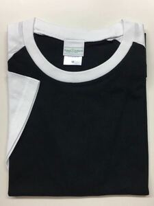 キャブ　半袖Tシャツ Tシャツ ラグラン　ブラック／ホワイト　メンズMサイズ　アウトレット　綿100% 未使用
