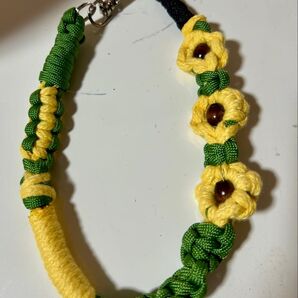 パラコード 犬の首輪、キーホルダー ひまわり