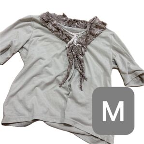 削除します【最終値下げ!】 Tシャツ カットソー トップス 半袖Tシャツ M レディース きれいめ 上品