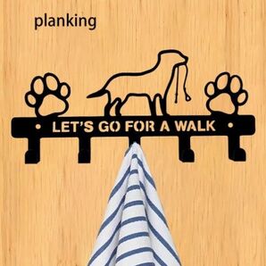 ウォールフック 壁掛けフック 犬 リード 首輪 玄関 インテリア 壁フックキーホルダー 犬装飾 フックラックハンガー 鉄 5フック