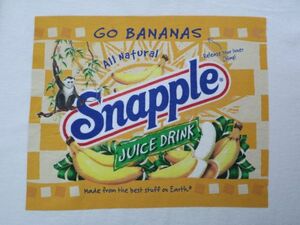 USA製生地 90s ビンテージ snapple トロピカル ドリンク ジュース ノベルティ 半袖 Tシャツ メンズ 白 US- M サイズ / AD 販促 アド 企業物