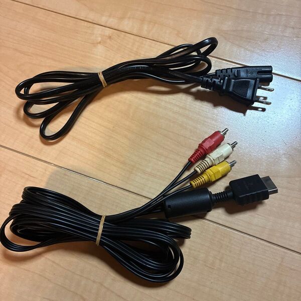 バラけあり PS/PS2/PS3等に 『AVケーブル(ソニー純正品)』と『電源コード(汎用品)』のセット 約60㎝ 清掃&動作OK