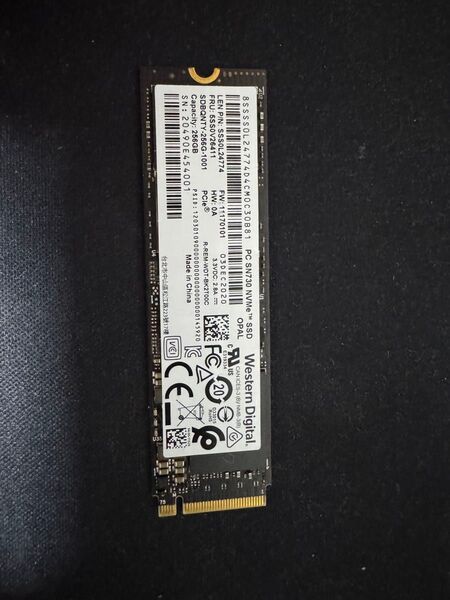 中古SSD M.2 NVMe 256GB